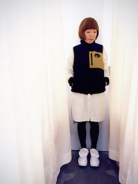 「にゃー（ニャー）のアイテム（その他アウター）」を使った、Kaさん（レディース・157cm）の冬コーディネート