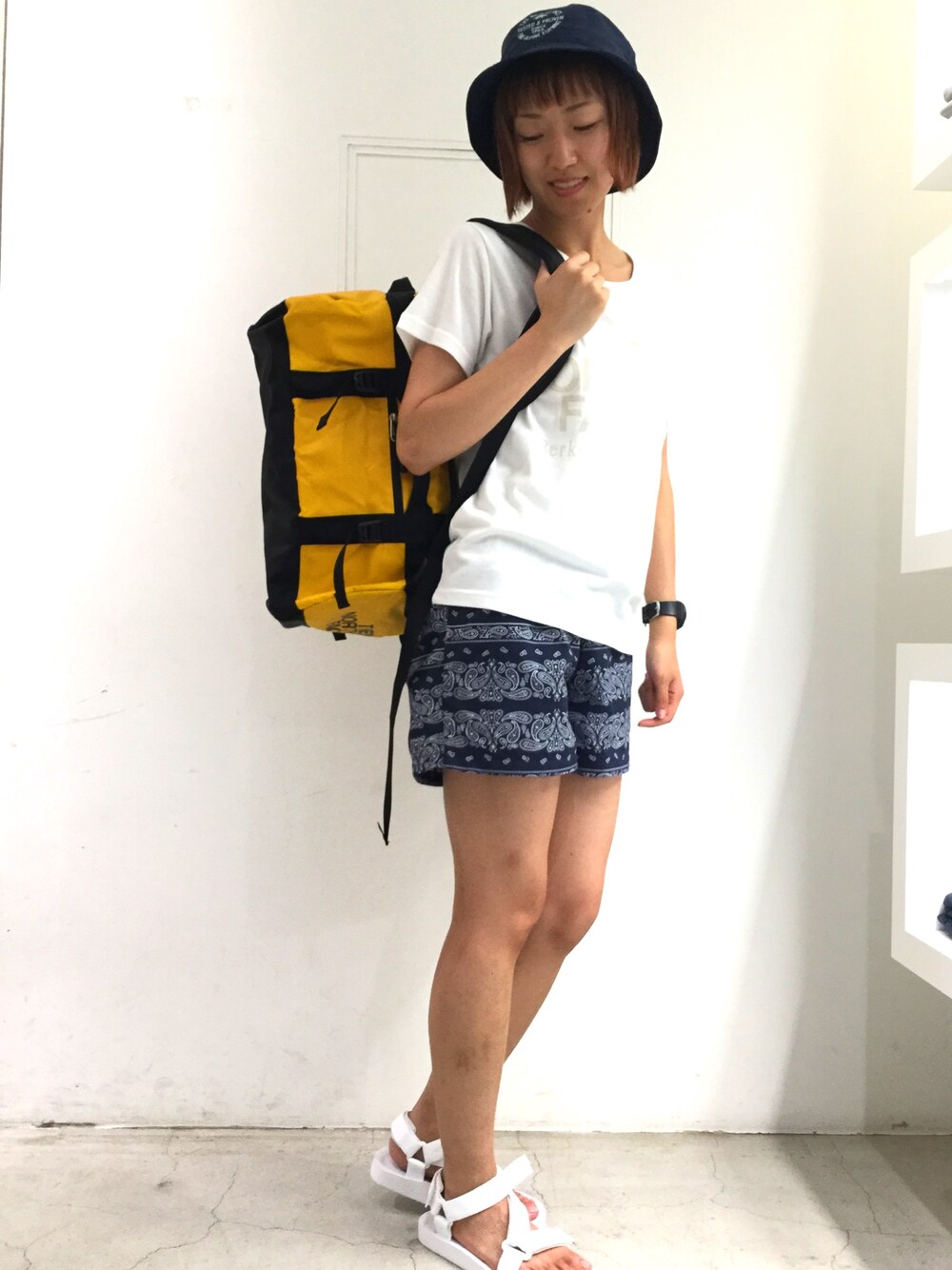 「シンプル、夏、outdoor、THE NORTH FACE、FES、summer、ラフ」｜「THE NORTH FACEのアイテム（ハット、その他）」を使った、natsuさん（レディース・161cm）の夏コーディネートの1枚目の写真