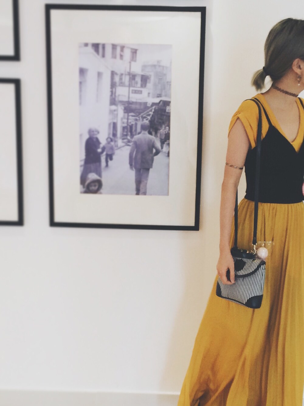 「ootd、Japan、mustard、yellow、Hong Kong、hkgirl、layering、choker」｜「ZARAのアイテム（スカート、イエロー系）」を使った、maness.kmyさん（レディース・154cm）の夏コーディネートの1枚目の写真