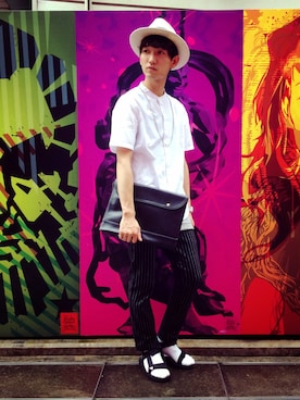 「ロングTシャツ」｜黒坂学さん（メンズ・171cm）の夏コーディネート