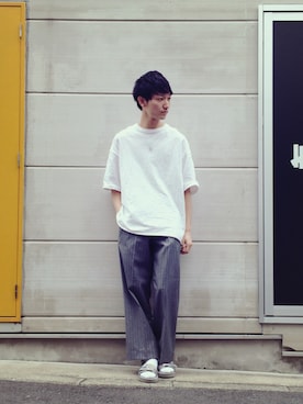 「アイテム（ソックス/靴下、その他）」を使った、黒坂学さん（メンズ・171cm）の春コーディネート