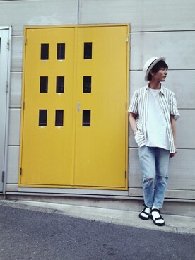 「Champion（チャンピオン）のアイテム（レッグウェア）」を使った、黒坂学さん（メンズ・171cm）の春コーディネート