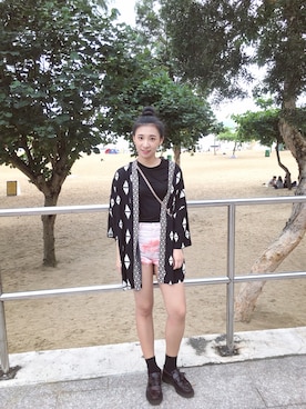 「MONKI（モンキ）のアイテム（カーゴパンツ）」を使った、椰霖_さん（レディース・168cm）の夏コーディネート