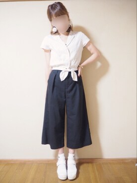 「デカピアス」｜Ramoiさん（レディース・154cm）の夏コーディネート