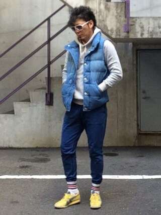 GU）スウェットイージーパンツBを使ったメンズ人気ファッション