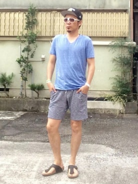 「7月WEAR夏のサンダル祭り」｜「アイテム（キャップ）」を使った、HIROさん（メンズ・174cm）の夏コーディネート
