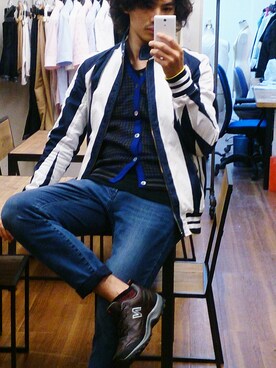 「千鳥格子」｜「アイテム（ブルゾン）」を使った、shimaさん（メンズ・183cm）の秋コーディネート