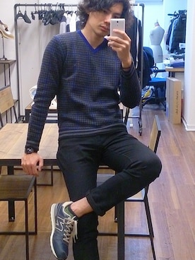 「RADOのアイテム」を使った、shimaさん（メンズ・183cm）の秋コーディネート