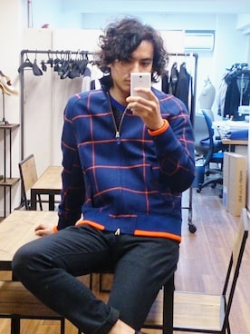 「ウィンドウペン」｜「アイテム（ブルゾン）」を使った、shimaさん（メンズ・183cm）の秋コーディネート