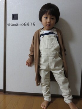 「GLOBAL WORK（グローバルワーク）のアイテム（オールインワン・サロペット）」を使った、manatoさん（キッズ・90cm）の秋コーディネート