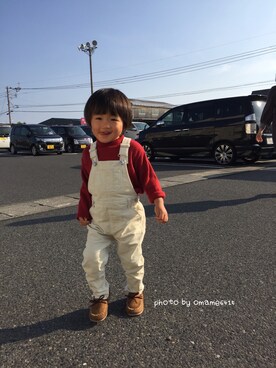 「GLOBAL WORK（グローバルワーク）のアイテム（オールインワン・サロペット）」を使った、manatoさん（キッズ・90cm）の秋コーディネート