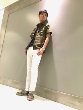 「アイテム（モカシン/デッキシューズ）」を使った、Kohei Satoさん（メンズ・177cm）の夏コーディネート