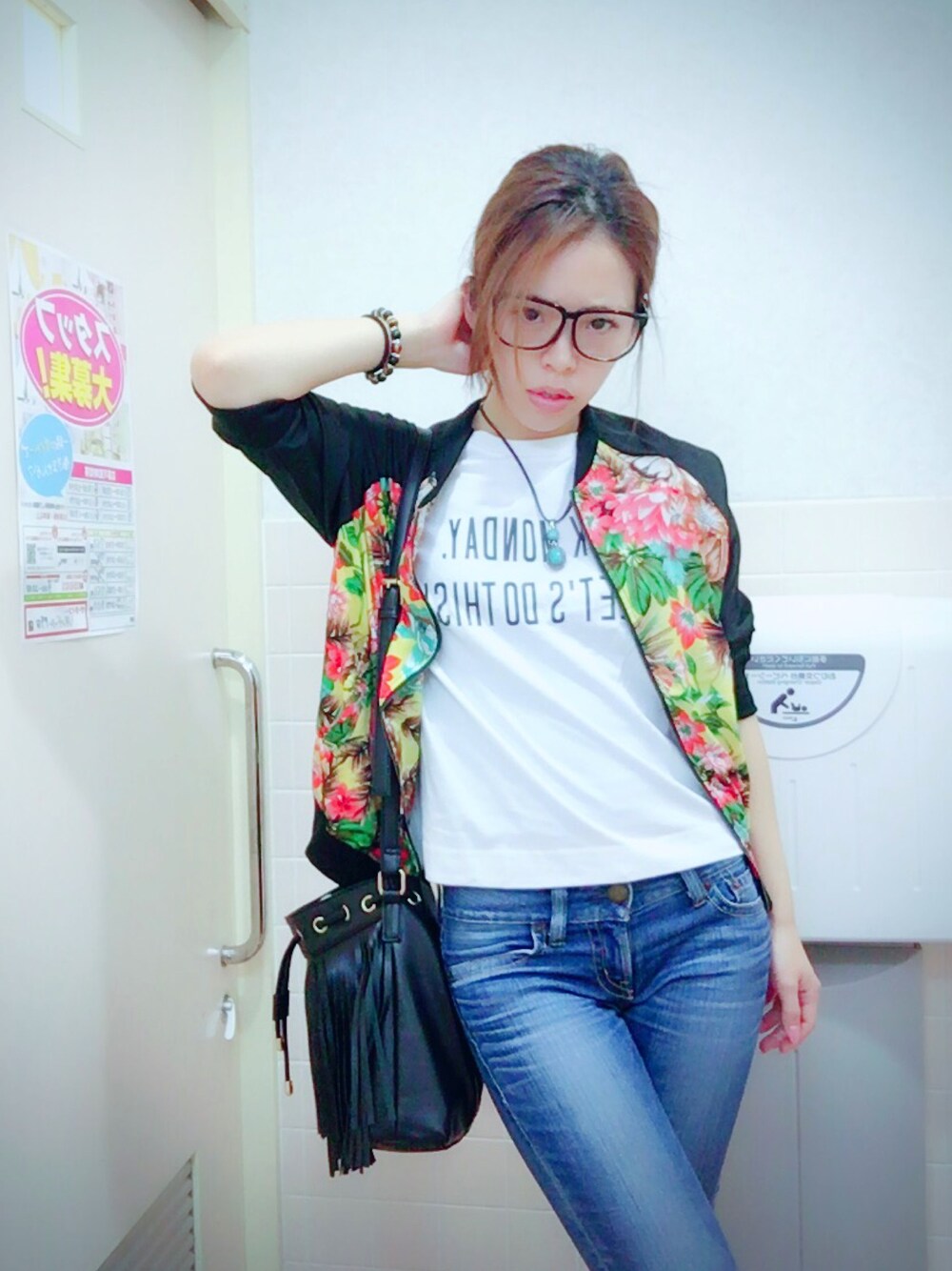 「DAISO、チンピラ、ボタニカル、暑い、貧血、意外とナイーブ、眠い」｜「DAISOスタッフ大募集なうのアイテム（その他、その他）」を使った、オトウフゆんゆんさん（レディース・165cm）の夏コーディネートの1枚目の写真