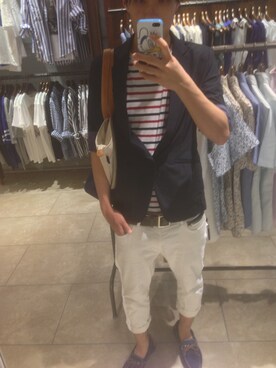「FRED PERRY（フレッドペリー）のアイテム（デニムパンツ）」を使った、youさん（メンズ・172cm）の夏コーディネート