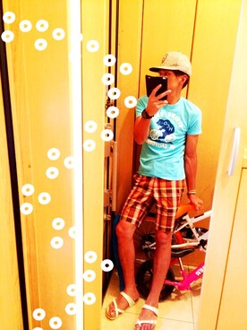 「膝上ショーツ」｜「アイテム（その他）」を使った、#sEsu#さん（メンズ・173cm）の夏コーディネート