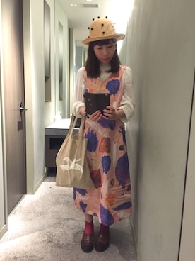 「Sally Scott（サリースコット）のアイテム（バッグ）」を使った、まりこ。さん（レディース・154cm）の夏コーディネート