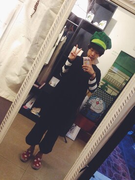 「diddlediddle（ディドルディドル）のアイテム（帽子）」を使った、yakoさん（レディース・161cm）の秋コーディネート