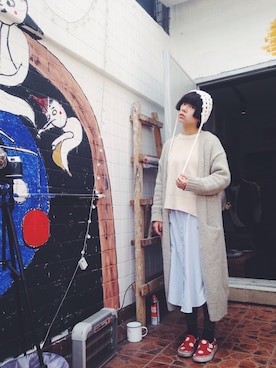 「VINTAGE（ヴィンテージ）のアイテム（スーツベスト）」を使った、yakoさん（レディース・161cm）の春コーディネート