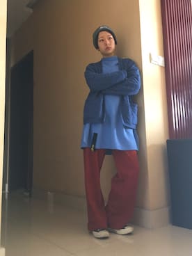 「MONKI（モンキ）のアイテム（ノーカラージャケット）」を使った、yakoさん（レディース・161cm）の秋コーディネート