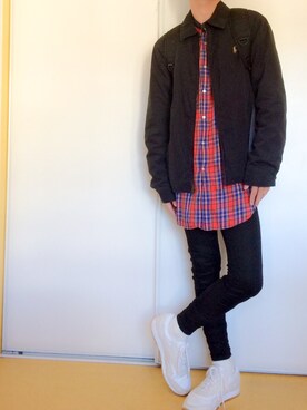 「MAISON KITSUNE」｜「アイテム（その他アウター）」を使った、ryoさん（メンズ・172cm）の秋コーディネート