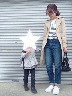 「IENA」｜「アイテム（トレンチコート）」を使った、a。さん（レディース・155cm）の春コーディネート