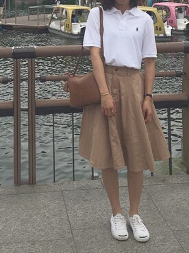 「CONVERSE（コンバース）のCONVERSE コンバース ジャック パーセル / JACK PURCEL（スニーカー）」を使った、いおさん（レディース・164cm）の夏コーディネート