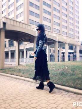 「H&M（エイチ・アンド・エム）のアイテム（ブーティ）」を使った、Laylaさん（レディース・168cm）の夏コーディネート