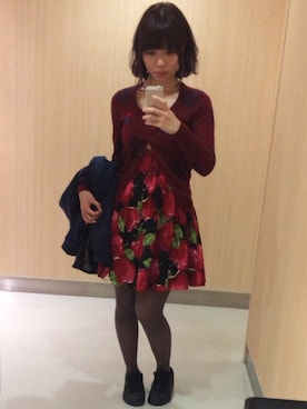 「MILK（ミルク）のアップルポイズン dress（ワンピース、ブラック系）」を使った、minaminamiさん（レディース・158cm）の春コーディネート