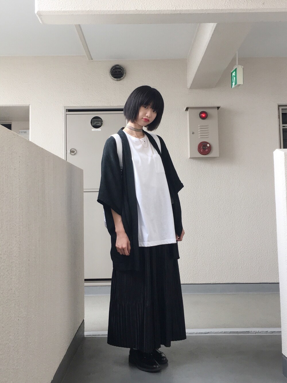 「EMODAのWプリーツマキシスカート（スカート、ブラック系）」を使った、ｋａｈｏさん（レディース・165cm）の秋コーディネートの1枚目の写真