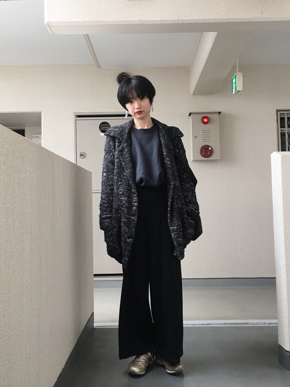 「UNIQLOのアイテム（その他パンツ、ブラック系）」を使った、ｋａｈｏさん（レディース・165cm）の秋コーディネートの1枚目の写真
