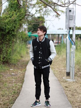 「G-SHOCK」｜「アイテム（スタジャン）」を使った、Skate Onさん（メンズ・170cm）の冬コーディネート