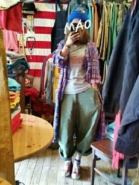 「古着屋さん」｜「アイテム（ジャケット/アウター）」を使った、Mao さん（レディース・166cm）の秋コーディネート
