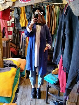 「古着屋さん」｜「アイテム（ジャケット/アウター）」を使った、Mao さん（レディース・166cm）の秋コーディネート
