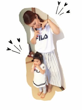 「FILA（フィラ）のアイテム（ワンピース）」を使った、Mirion♡keijoさん（キッズ・90cm）の夏コーディネート