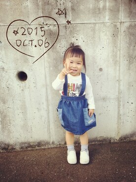「2歳3ヶ月」｜「アイテム（ソックス/靴下）」を使った、Mirion♡keijoさん（キッズ・90cm）の秋コーディネート