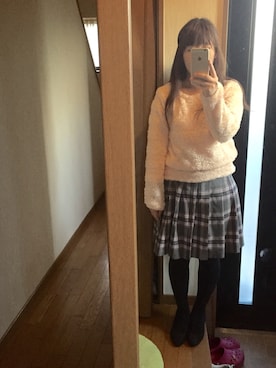 「ピンクニット」｜めーりんさん（レディース・148cm）の秋コーディネート