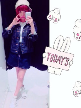 「LILY BROWN（リリーブラウン）のアイテム（デニムジャケット）」を使った、yuchaさん（レディース・153cm）の秋コーディネート