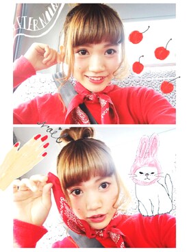 「red」｜「アイテム（財布/小物）」を使った、yuchaさん（レディース・153cm）の春コーディネート
