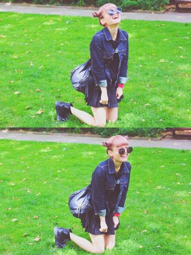 「アイテム（アナログ腕時計、ピンク系）」を使った、yuchaさん（レディース・153cm）の夏コーディネート