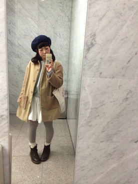 「NOMINE（ノミネ）のアイテム（その他アウター）」を使った、ゆう(｡•ө•｡)さん（レディース・153cm）の春コーディネート