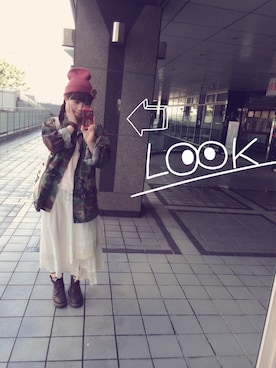「aiko」｜「アイテム（ミリタリージャケット）」を使った、ゆう(｡•ө•｡)さん（レディース・153cm）の秋コーディネート