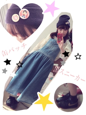 「aiko」｜「アイテム（サロペット/オーバーオール）」を使った、ゆう(｡•ө•｡)さん（レディース・153cm）の秋コーディネート