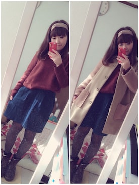 「NOMINE（ノミネ）のアイテム（その他アウター）」を使った、ゆう(｡•ө•｡)さん（レディース・153cm）の冬コーディネート