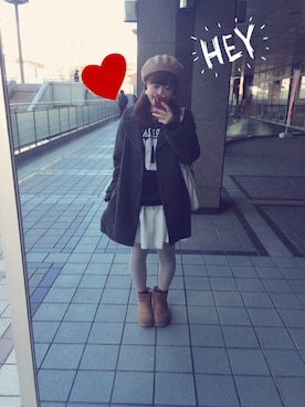 「aiko」｜「アイテム（その他アウター）」を使った、ゆう(｡•ө•｡)さん（レディース・152cm）の冬コーディネート