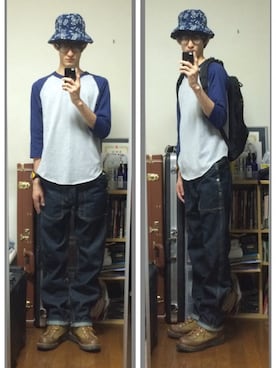 「黒縁メガネ」｜しょーぺさん（メンズ・187cm）の夏コーディネート