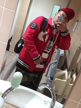 「アイテム（スタジャン）」を使った、Young Dieさん（メンズ・161cm・20代）の秋コーディネート