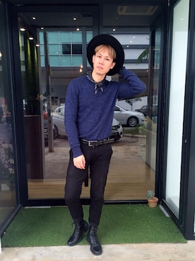 「TOPMAN（トップマン）のアイテム（スラックス）」を使った、Juun_Alexanderさん（メンズ・178cm）の秋コーディネート