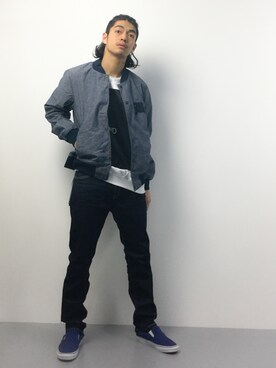 「Back Channel（バックチャンネル）のアイテム（スタジャン）」を使った、ryuto irieさん（メンズ・176cm）の春コーディネート