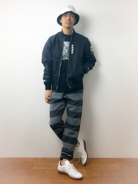 「AAPE BY A BATHING APE（エーエイプバイアベイシングエイプ）のアイテム（ジャケット/アウター）」を使った、ryuto irieさん（メンズ・176cm）の春コーディネート