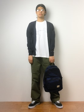 「AIGLE（エーグル）のアイテム（バッグ）」を使った、ryuto irieさん（メンズ・176cm）の春コーディネート
